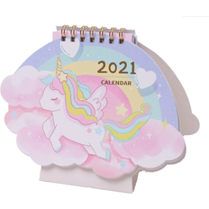 Cute Cartoon Unicorn Strawberry Pattern Mini Desk Calendar