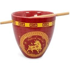 Rosso Servizi da Tavola Year Of The Ox 16-Ounce Ramen Bowl and Chopstick Set Servizio da Tavola