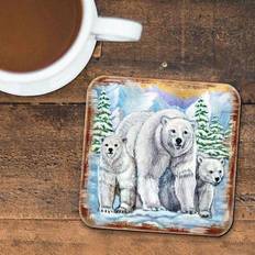 Wood Coasters DesignoCracy Nature Wonders 95215C-S4 4 Bear Coaster 4