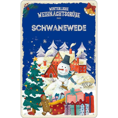 Blauw Wanddecoraties Vianmo Christmas Greetings Blue