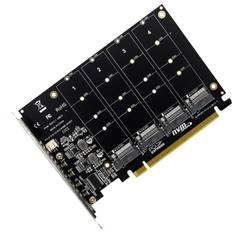 Controller Cards Tlily 4 Port M.2 NVMe To PCIE X16M Key