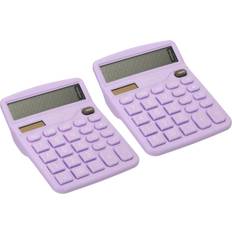 Calculators PATIKIL Desk Calculator, 2 Pack 12 Digits Large LCD Display Electronic Calculator Solar Battery Dual Power for Home Office Desktop, Purple