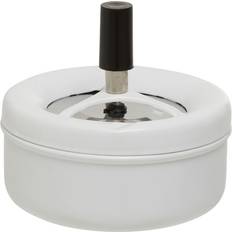 Medium Spinning Ash Tray With Lid White Outdoor Ashtray For Cigarettes Ashtrays With Matte Finish For Garden Smoking Round Shape