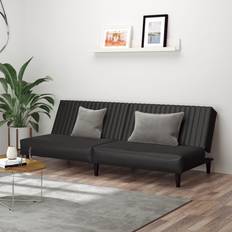 Konstläder Soffor vidaXL Bäddsoffa 2-Sits Svart Konstläder Soffa