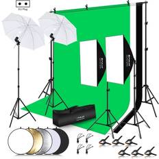 Puluz LED Light Studio Softbox Photography Kit with Background & Reflective & Tripod Mount & SandbagsEU