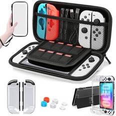 HCSC white Nintendo Switch OLED Model Carrying Case 9 in 1 Accessories Kit