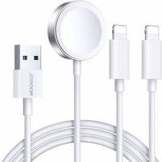 Joyroom 3-i-1 USB kabel med 2x Lightning stik og Apple Watch oplader
