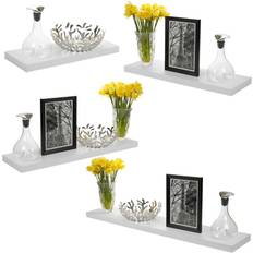URBN Living Floating Display Unit White Wall Shelf 60cm 2pcs