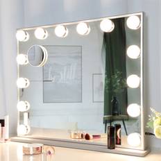 14 LED Hollywood Vanity Make Up Mirror Dressing Table Mirror Light Up 10X Magnifying White