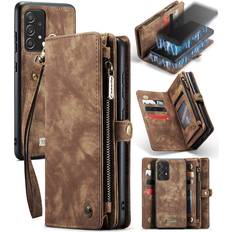 Mobile Phone Accessories CaseMe For Samsung Galaxy A52 5G 4G Detachable Multifunctional Horizontal Flip Leather with Card Slot & Holder & Zipper Wallet & Photo FrameBrown