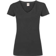 Fruit of the Loom Valueweight V-Neck Lady T-Shirt - Black