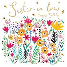 Sister-In-Law Pretty Gold Foiled Birthday Greeting Card Pink Range Cards