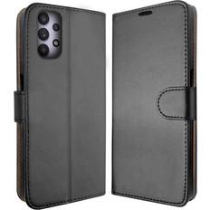 BOSHENG Black For Samsung A70 Wallet Case PU Leather Wallet Flip Phone Case