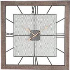 Celestial Natural Wood & Metal Square Wall Clock