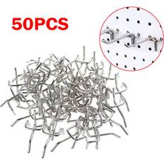 Tool Boards Wejoy 50PCS Carbon Steel Pegs Board Pegboard Hooks Garage Work Shop Metal Grid Wall Storage Hook Tool Sundries Hanging Display Hook