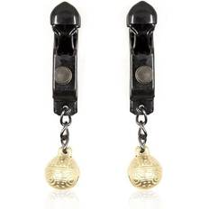 The Room of Doom Black Nipple Clamps with Gold Bells