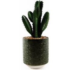 Ceramic Decorative Items Leaf Cactus with Artificial Plant