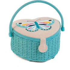 Turquoise Boxes & Baskets Hobby Gift Flutterby Heart Applique Sewing Turquoise Storage Box