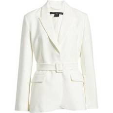 White - Women Blazers French Connection Whisper Belted Blazer