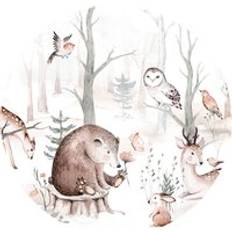 White Wall Decor Anaglypta Animal Friends Mural Wall Decor