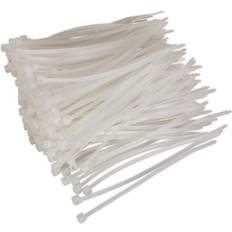 Cable Management Loops 200 PACK White Cable Ties 100 x 2.5mm Nylon 66 Material Heat Resistant