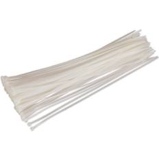 Cable Management Loops 100 PACK White Cable Ties 380 x 4.4mm Nylon 66 Material Heat Resistant