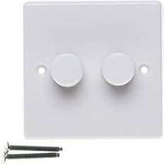 Varilight JQP252W V-Pro White 2 Gang LED Trailing Edge Dimmer Switch 1 or 2 Way