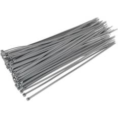 Cable Management Loops 100 PACK Silver Cable Ties 300 x 4.4mm Nylon 66 Material Heat Resistant