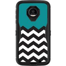 Turquoise Mobile Phone Cases MightySkins MOZDED-Teal Chevron for Otterbox Moto Z Force Droid Defender Series Teal Chevron