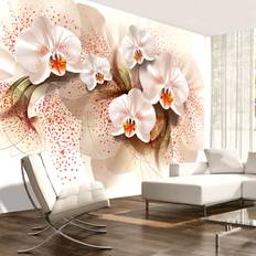 Gula Väggdekor Wonda Fototapet Pale Yellow Orchids Premium 100x70 Väggdekor