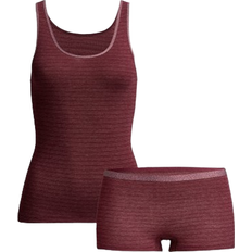 Rot Basisschicht-Sets Women's Thermo Set - Burgundy Ringed