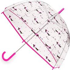 Pink Umbrellas KAV Ladies Sausage Dog Ladies Transparent Clear Umbrella Pink