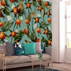 Orange Väggdekor Wonda Fototapet Orange Grove Plant Motif 98x70 Väggdekor
