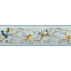 Chesapeake HTM48511B Louise Blue Songbird Portrait Wallpaper Border