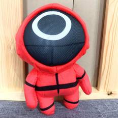 Letmy Red, Circle 20cm Cute Squid Game Soft Plush Toy Stuffed Doll Red Suit Costume Mask Kids Xmas Gift