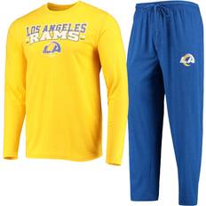 Gold - Men Pajamas Concepts Sport Men's Royal/Gold Los Angeles Rams Meter Long Sleeve T-Shirt & Pants Sleep Set