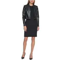 Calvin Klein Women Clothing Calvin Klein Women's Faux-Leather Shrug Black