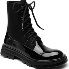 Patent Leather Lace Boots Classic - Black