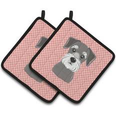 Multicolored Trivets Caroline's Treasures Carolines Treasures BB1206PTHD Checkerboard Pink Schnauzer Trivet