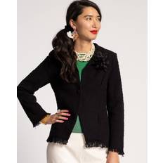 3XL Blazers Frances Valentine Elle Fringe Blazer Boucle Black