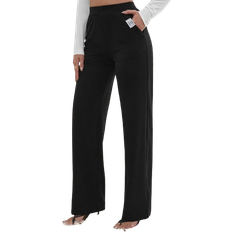 Shein Dam Byxor Shein Tall Slant Pocket Straight Leg Pants - Black