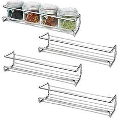 Belle Vous 4 Pack Chrome Mount Spice Rack Organisers