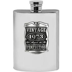 Hip Flasks English Pewter 50th Birthday Anniversary Gift 1973 Vintage Hip Flask