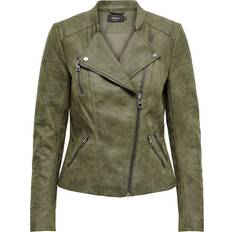 Only Ava Imitation Leather Jacket - Green/Kalamata