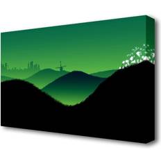 East Urban Home Green Canvas Painting Print Framed Art