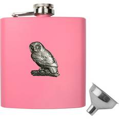 Hip Flasks Knight Tawny Owl Filling Hip Flask