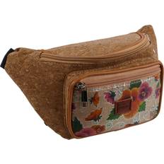 Multicoloured - Unisex Bum Bags LORENZ Metalic Floral Unisex Cork Waist Bag/Bumbag with Floral Design Multicoloured