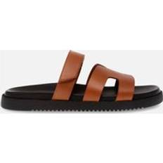 Steve Madden Women's Missile Leather Sandals Cog/Cog Tan