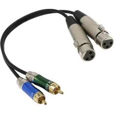 HOD Health & Home Dual Xlr To Dual Rca Male Patch Cable Black