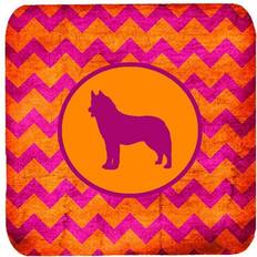 Orange Coasters CoolCookware Siberian Husky Chevron Coaster